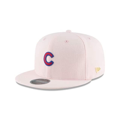 Pink Chicago Cubs Hat - New Era MLB Micro Stitch 9FIFTY Snapback Caps USA7062953